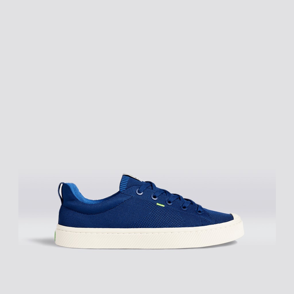 IBI Cariuma Low Top Bamboo Weave Knit Vegan Bleu Homme | JRC-6580126